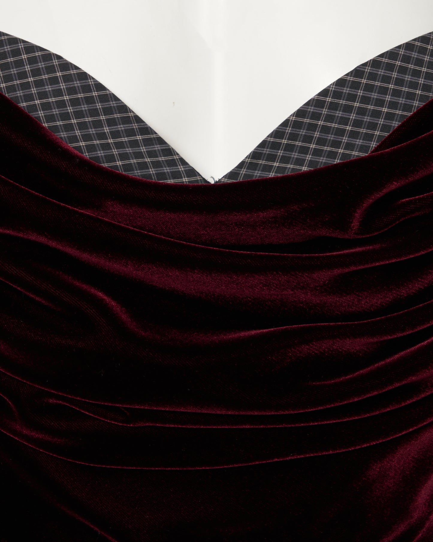 check corset velvet blouse Red【Delivery in September 2026】