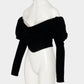 check corset velvet blouse Black【Delivery in September 2026】