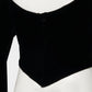 check corset velvet blouse Black【Delivery in September 2026】
