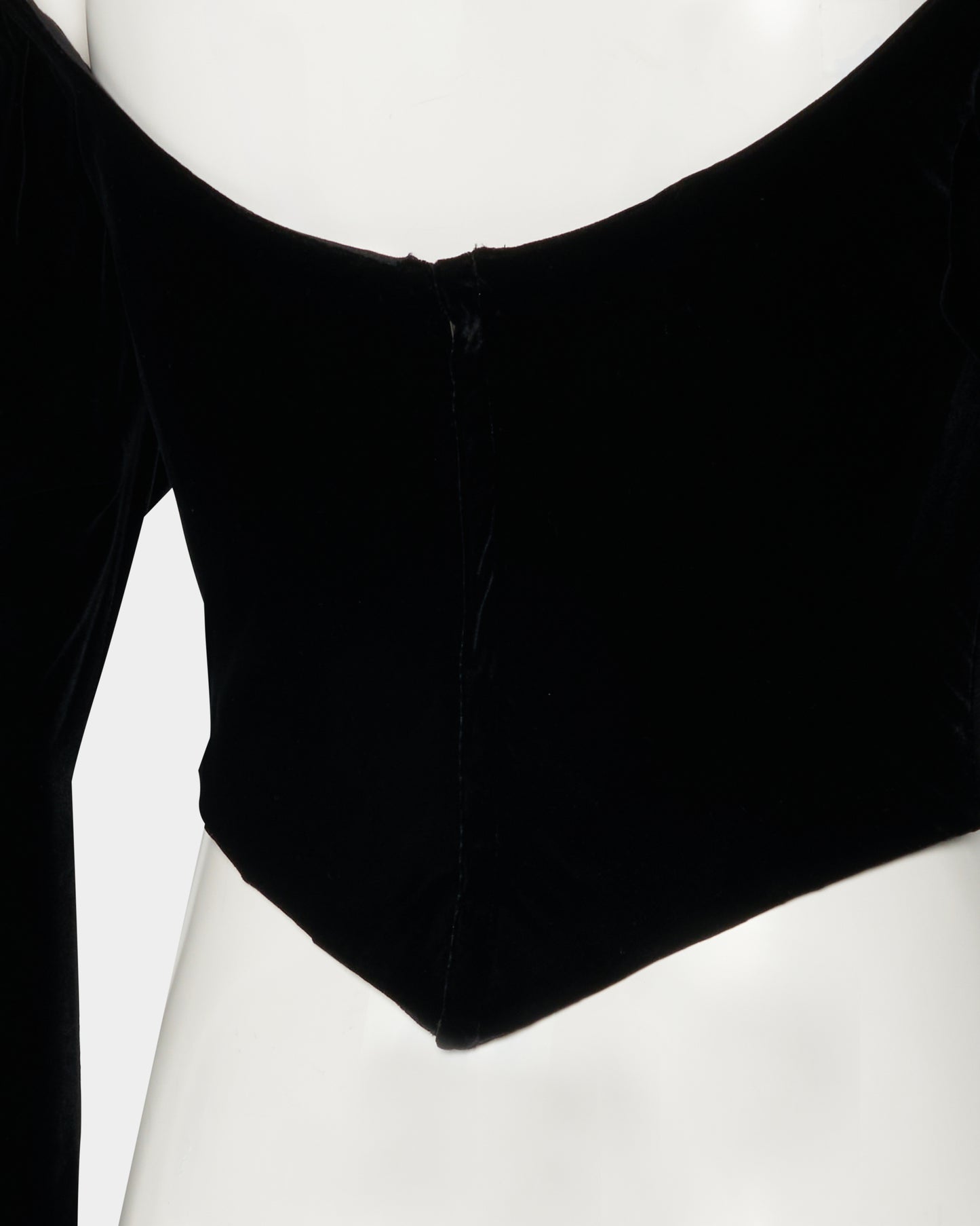 check corset velvet blouse Black【Delivery in September 2026】