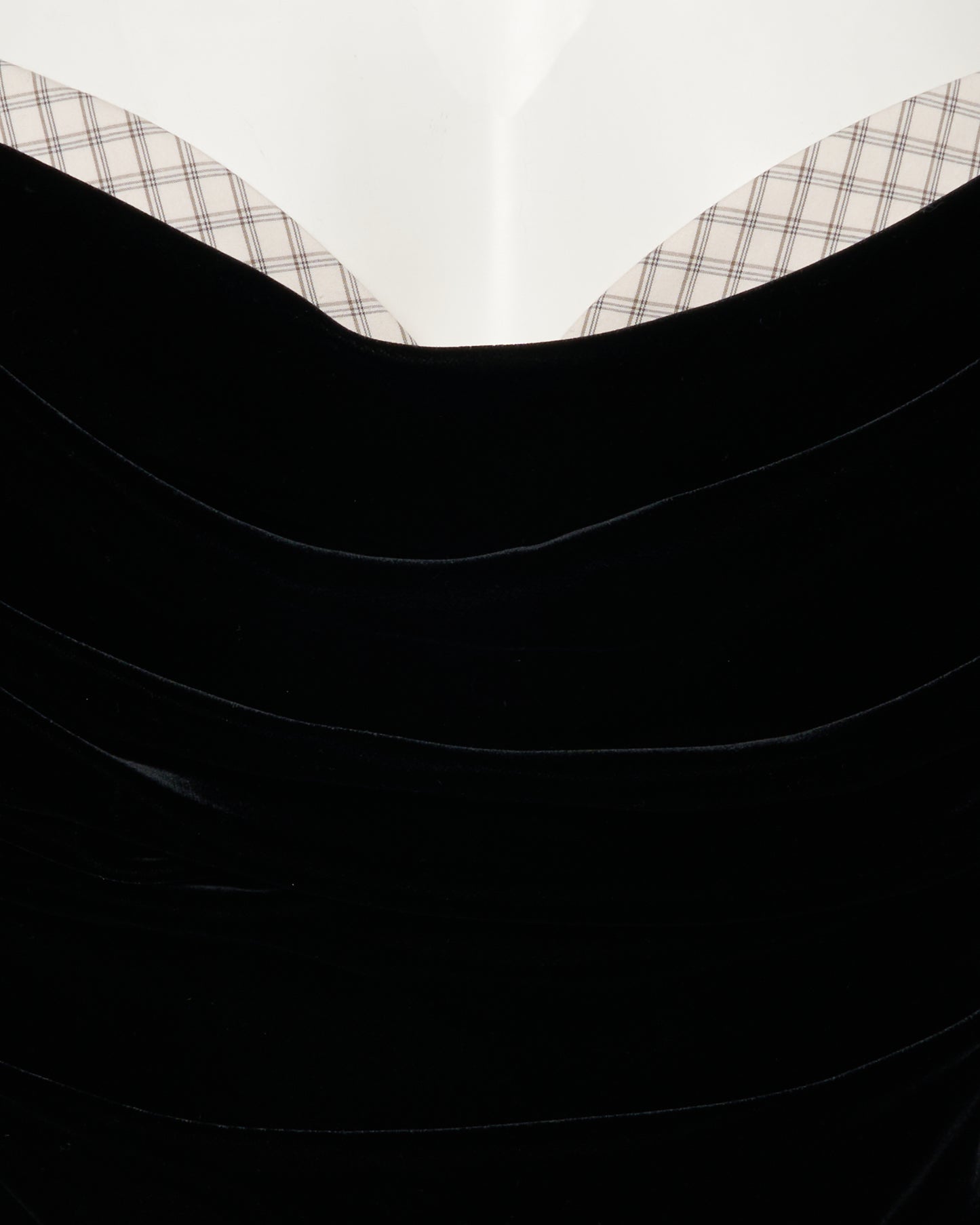 check corset velvet blouse Black【Delivery in September 2026】