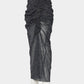 meteorite print tulle drape skirt Dark Green【Delivery in August 2026】