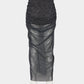 meteorite print tulle drape skirt Dark Green【Delivery in August 2026】