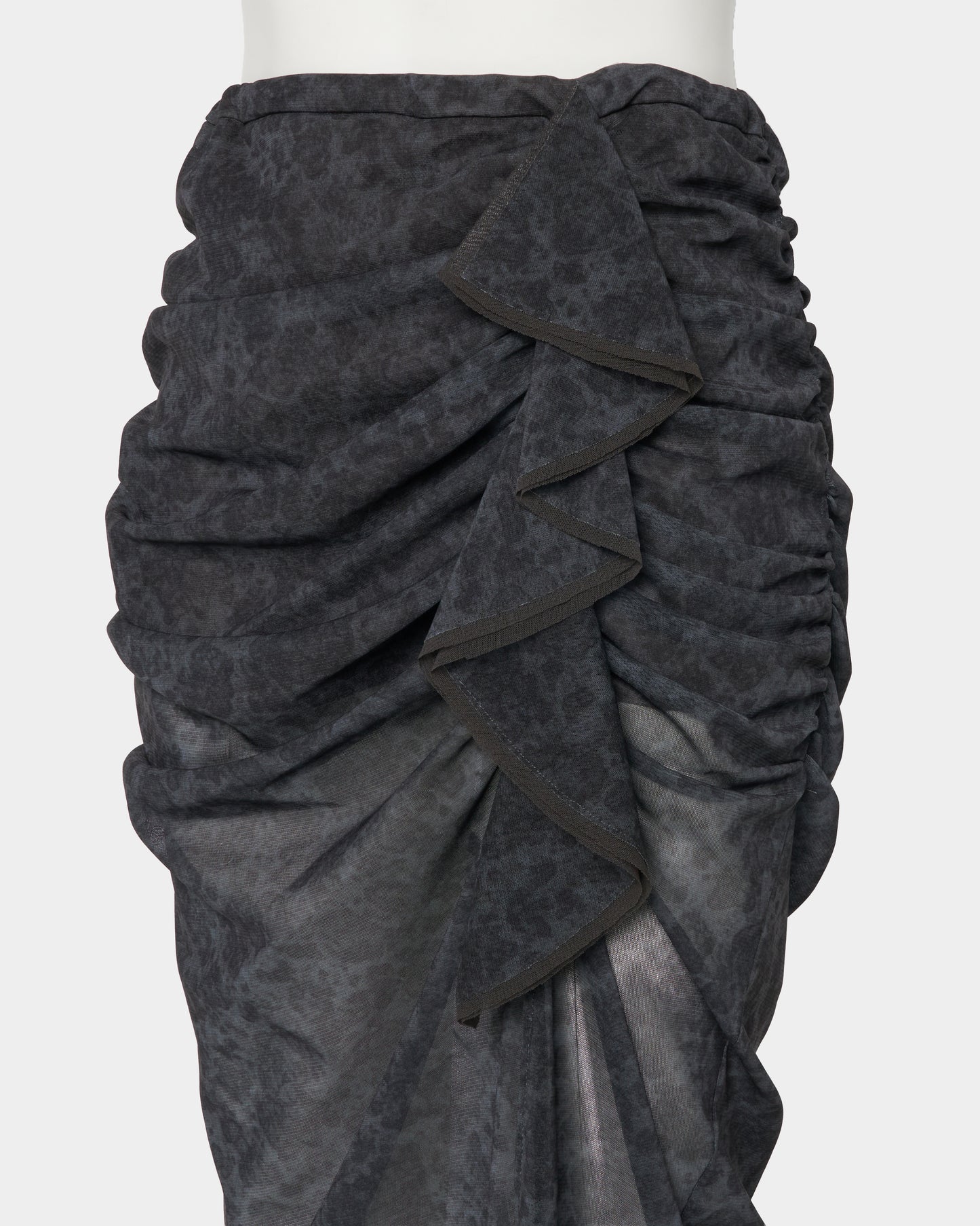meteorite print tulle drape skirt Dark Green【Delivery in August 2026】