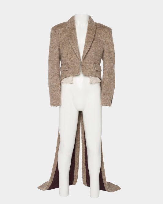 power shoulder mohair tail coat beige【Delivery in August 2026】