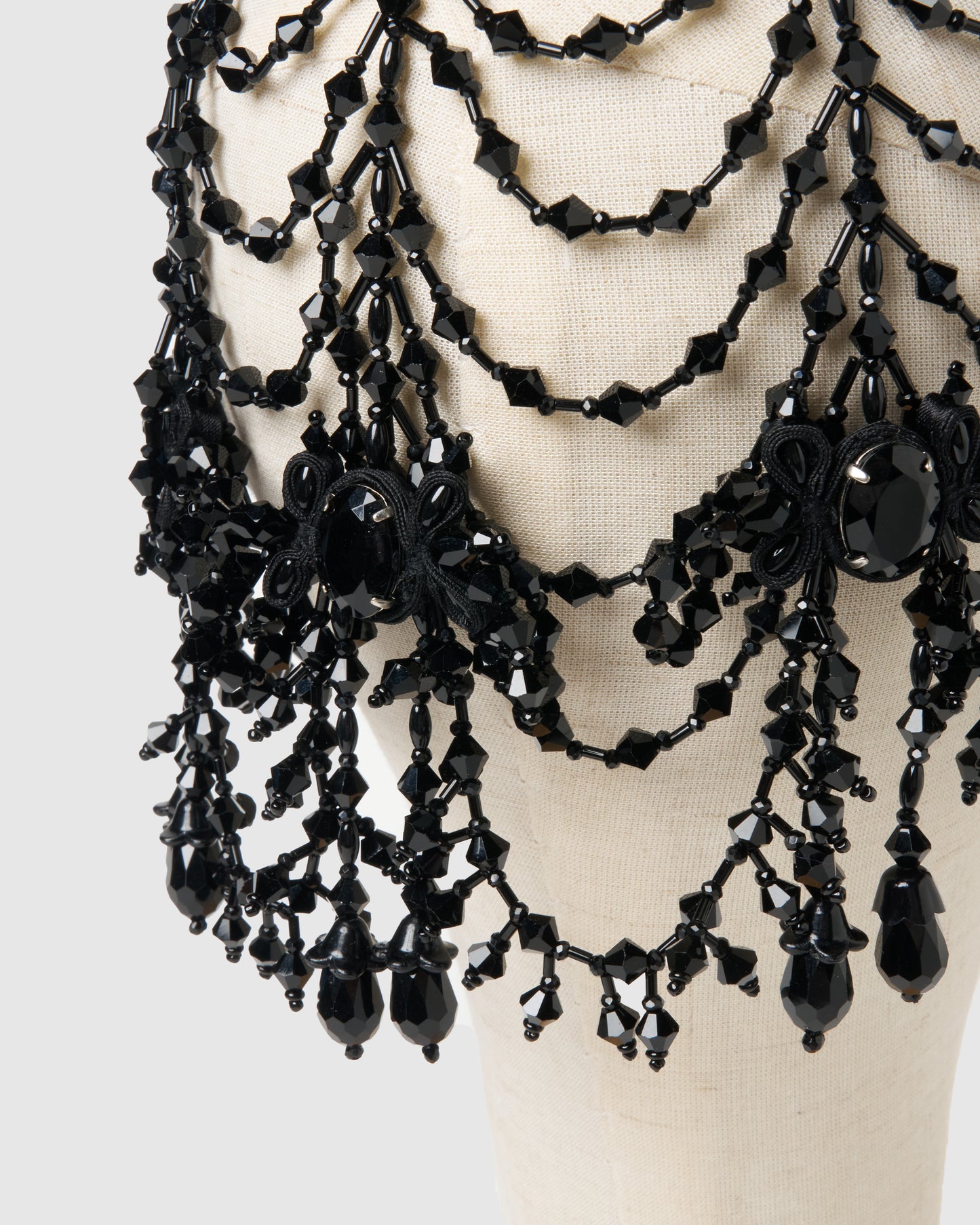 black bijou ribbon head piece【Delivery in August 2026】