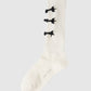 black bijou ribbon socks White【Delivery in July 2026】