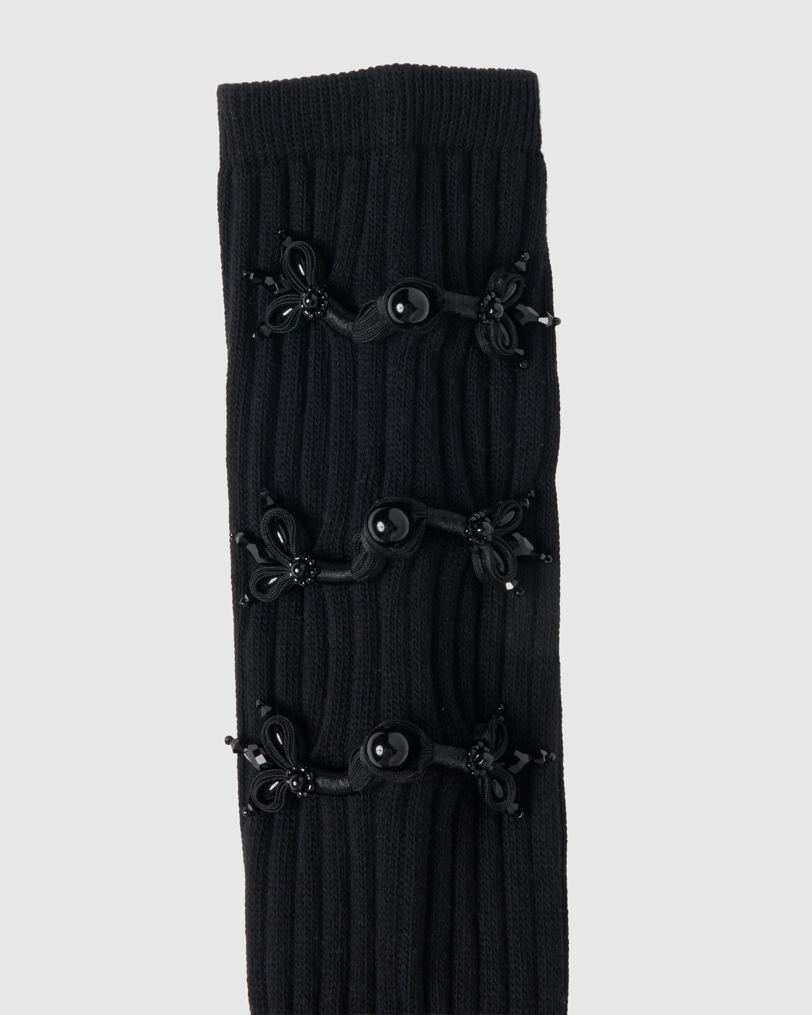 black bijou ribbon socks Black｜ソックス｜tanakadaisuke（タナカ