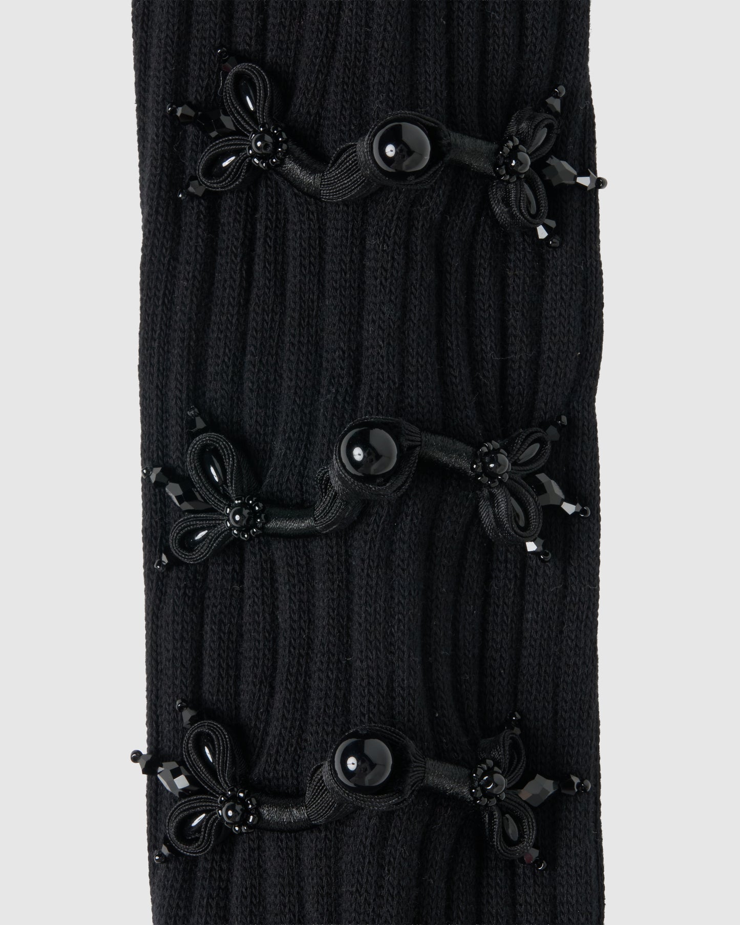 black bijou ribbon socks Black【Delivery in July 2026】