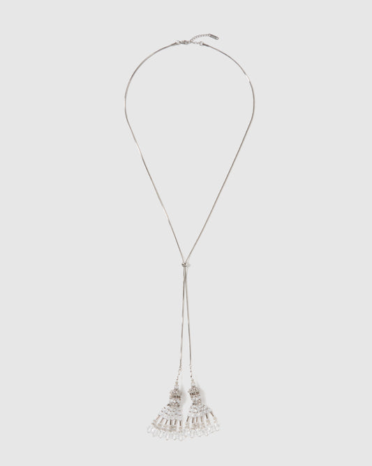 crystal bijou tassel long necklace【Delivery in August 2026】