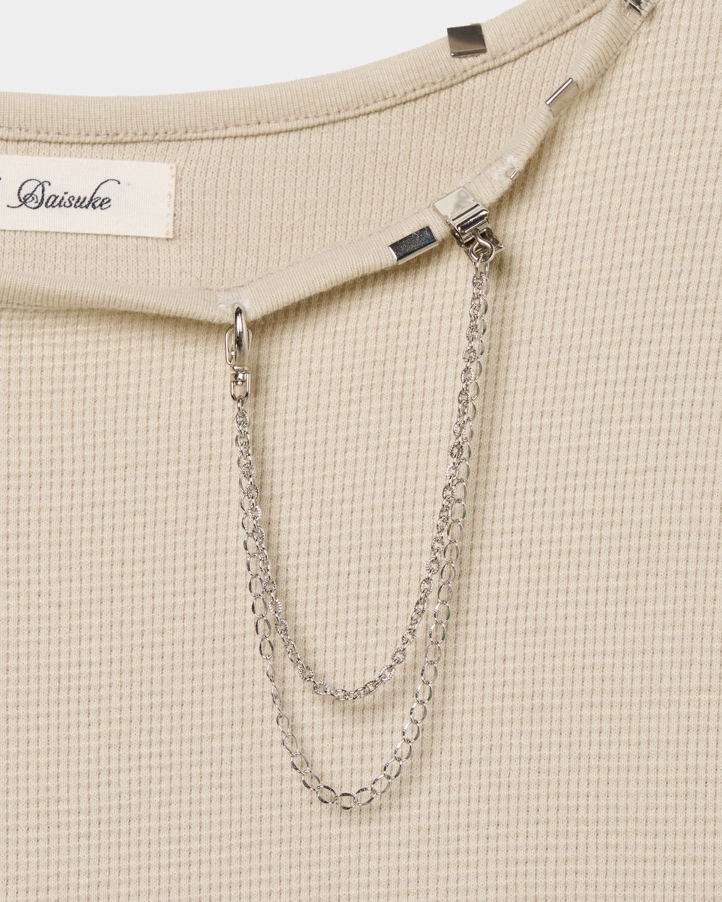body piercing long sleeve pullover Light Beige【Delivery in July 2026】
