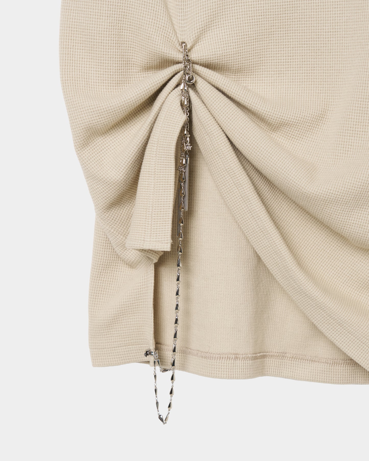 body piercing long sleeve pullover Light Beige【Delivery in July 2026】