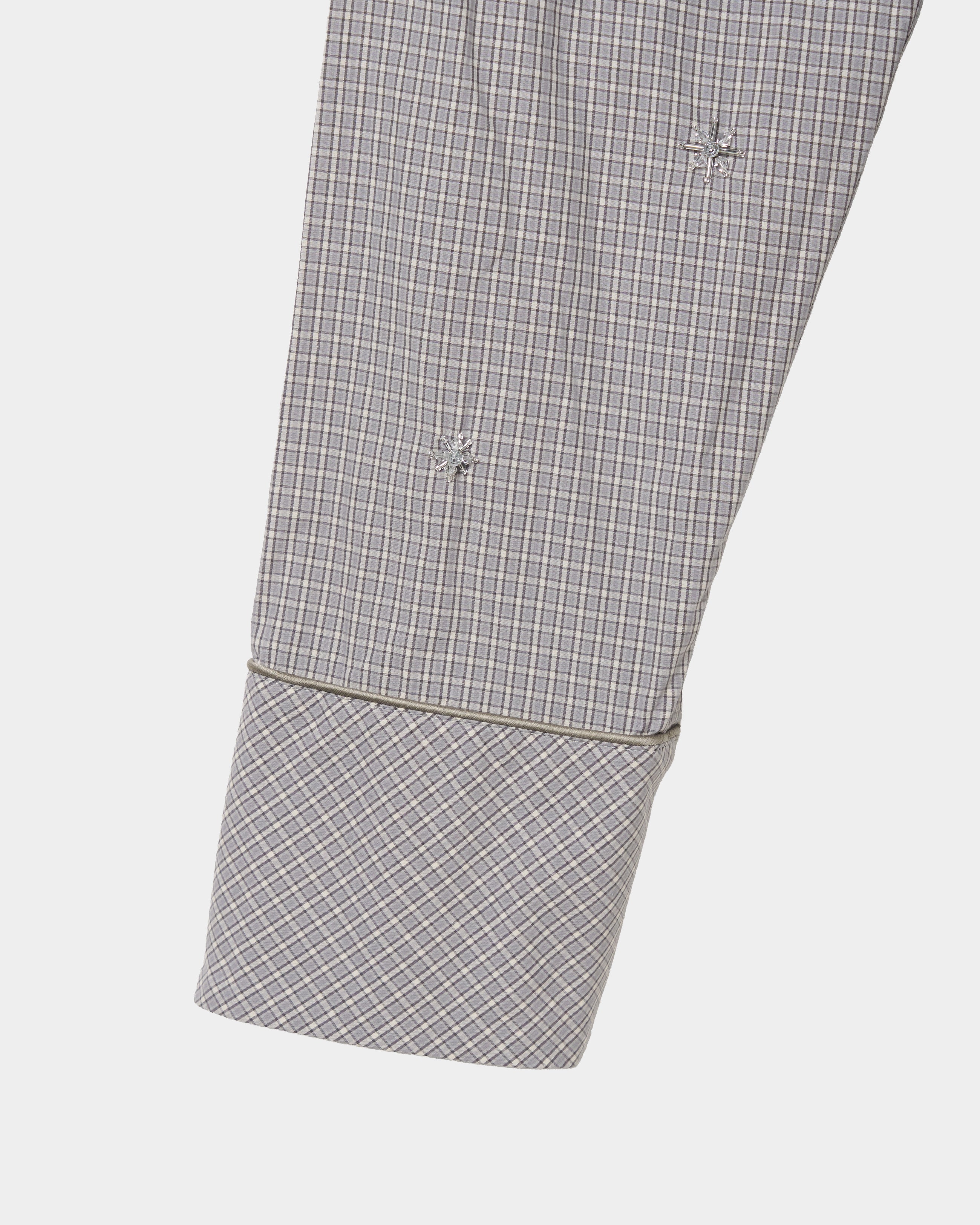 tanakadaisuke テンプルスリーブ　ホワイトシャツ タナカダイスケ|シャツ|star dot check sleep shirt – tanakadaisuke