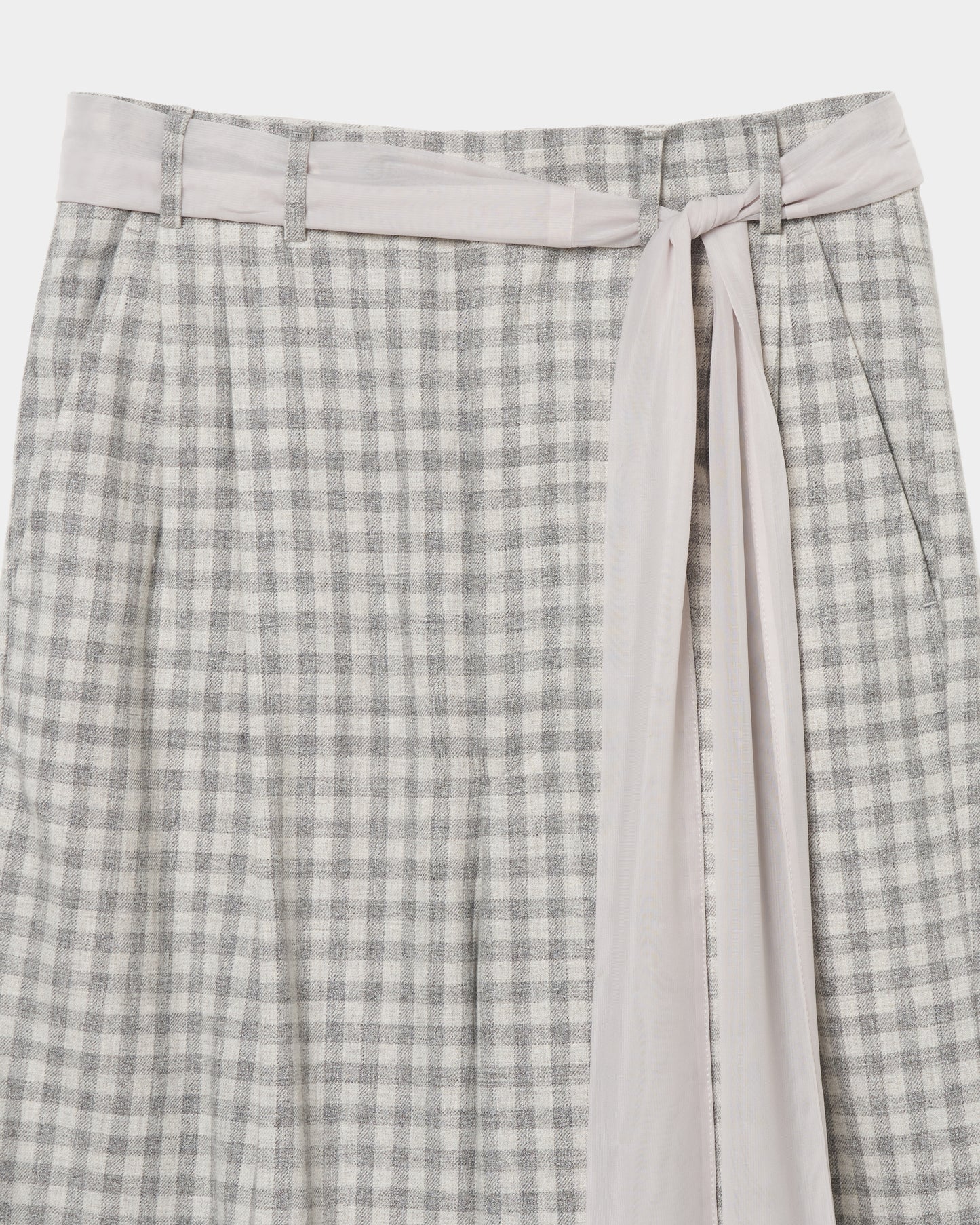 fringe sheer belt check pants 【Delivery in August 2026】