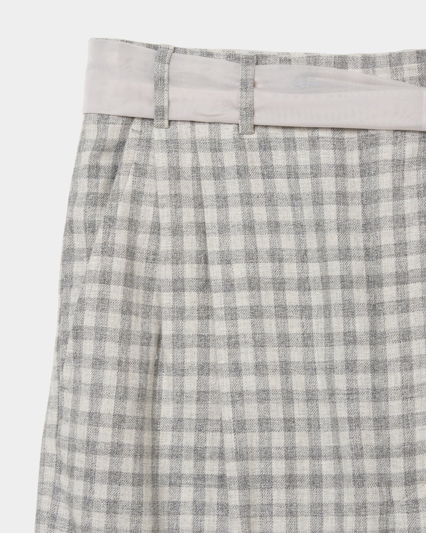 fringe sheer belt check pants 【Delivery in August 2026】