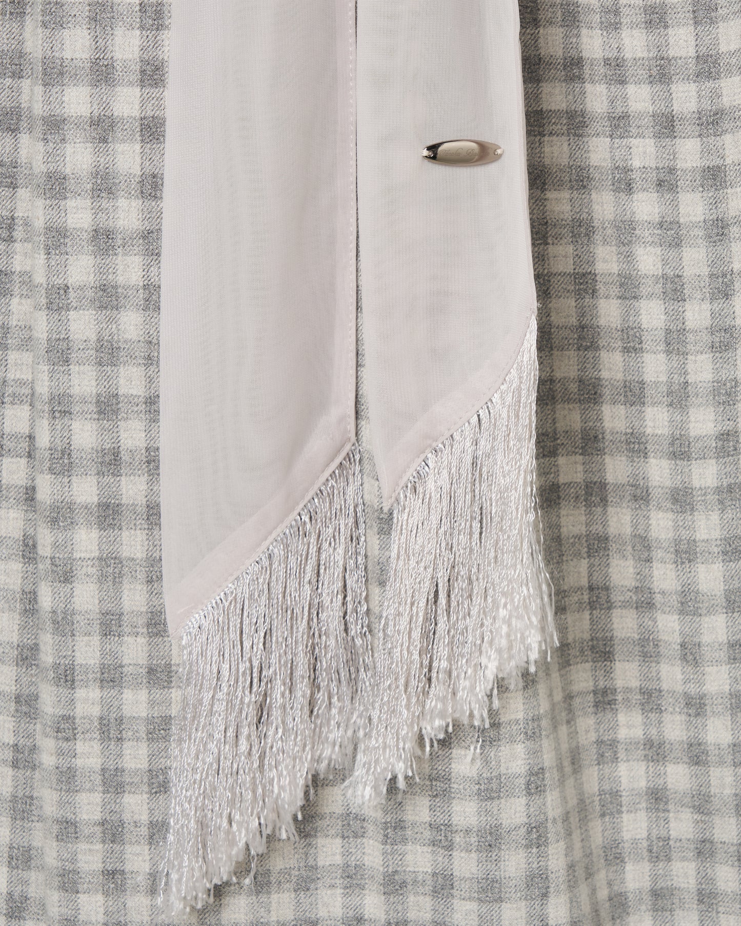 fringe sheer belt check pants 【Delivery in August 2026】
