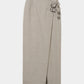 metal buckle stripe wool wrap skirt Greige【Delivery in July 2026】