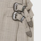 metal buckle stripe wool wrap skirt Greige【Delivery in July 2026】