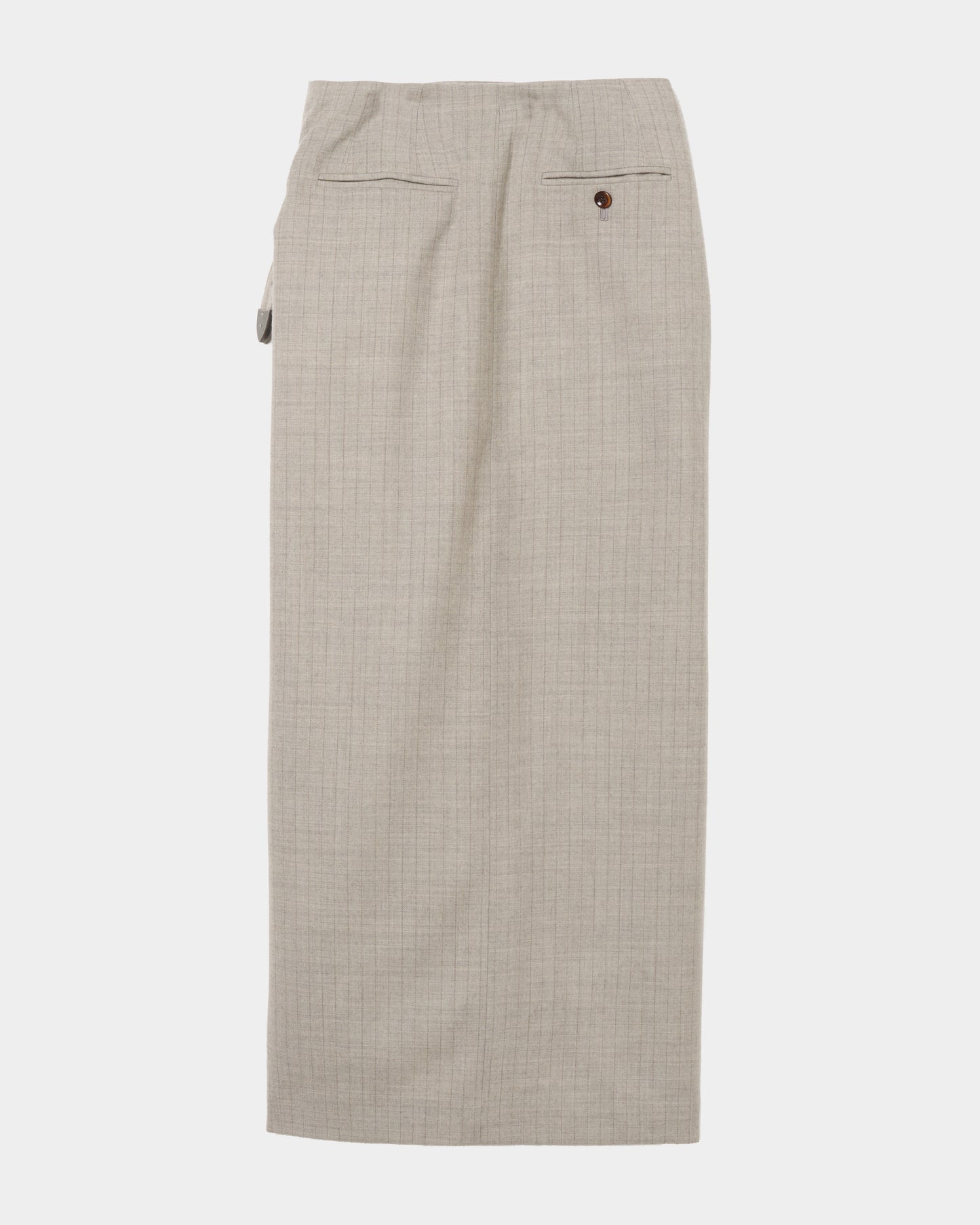 metal buckle stripe wool wrap skirt Greige【Delivery in July 2026】