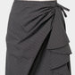 check frilled wrap skirt Black【Delivery in July 2026】