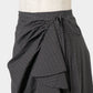 check frilled wrap skirt Black【Delivery in July 2026】