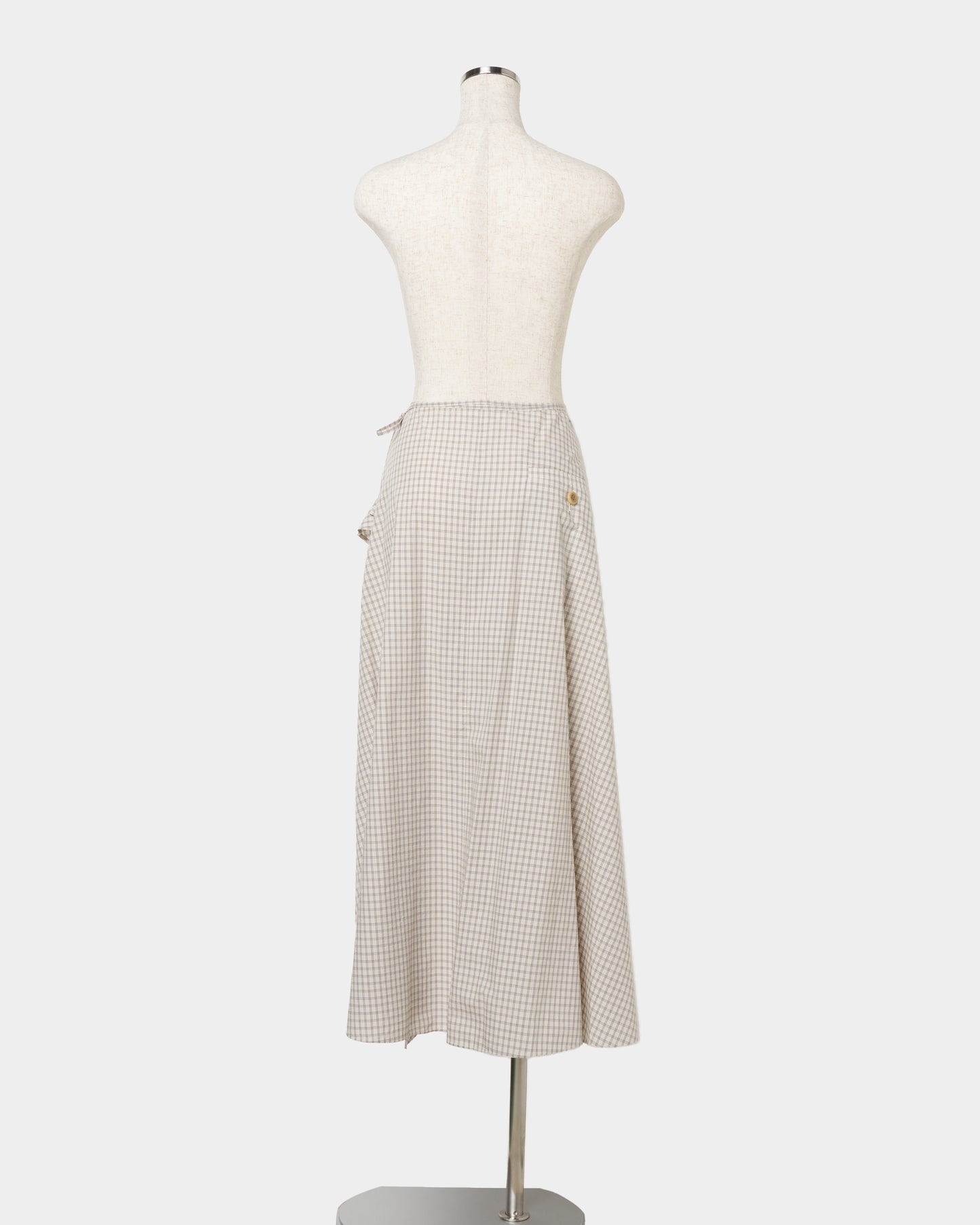check frilled wrap skirt Ivory【Delivery in June 2026】
