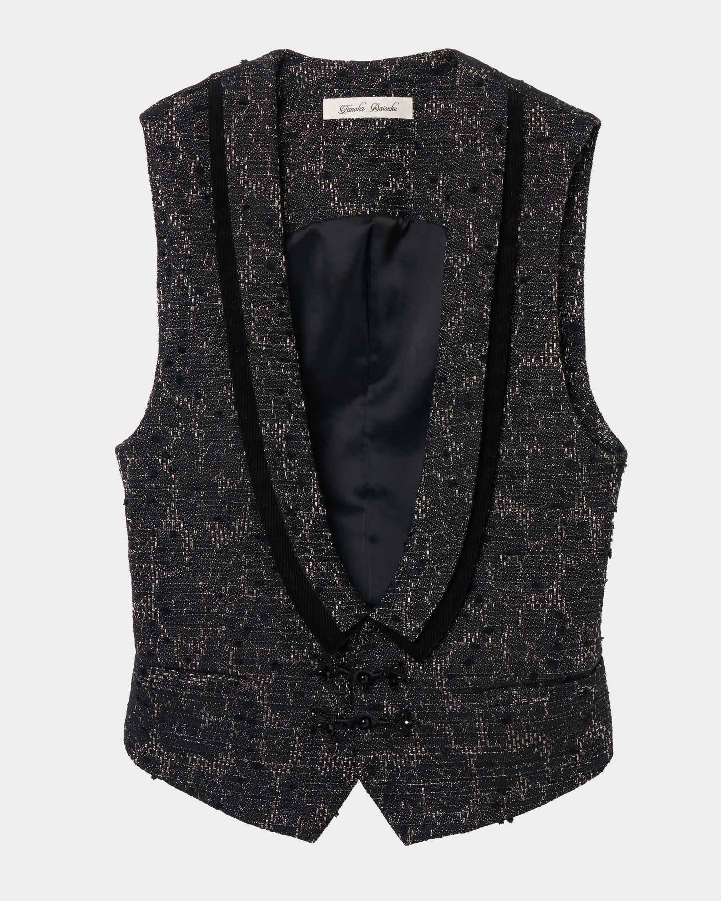 flower lame jacquard black vest【Delivery in September 2026】