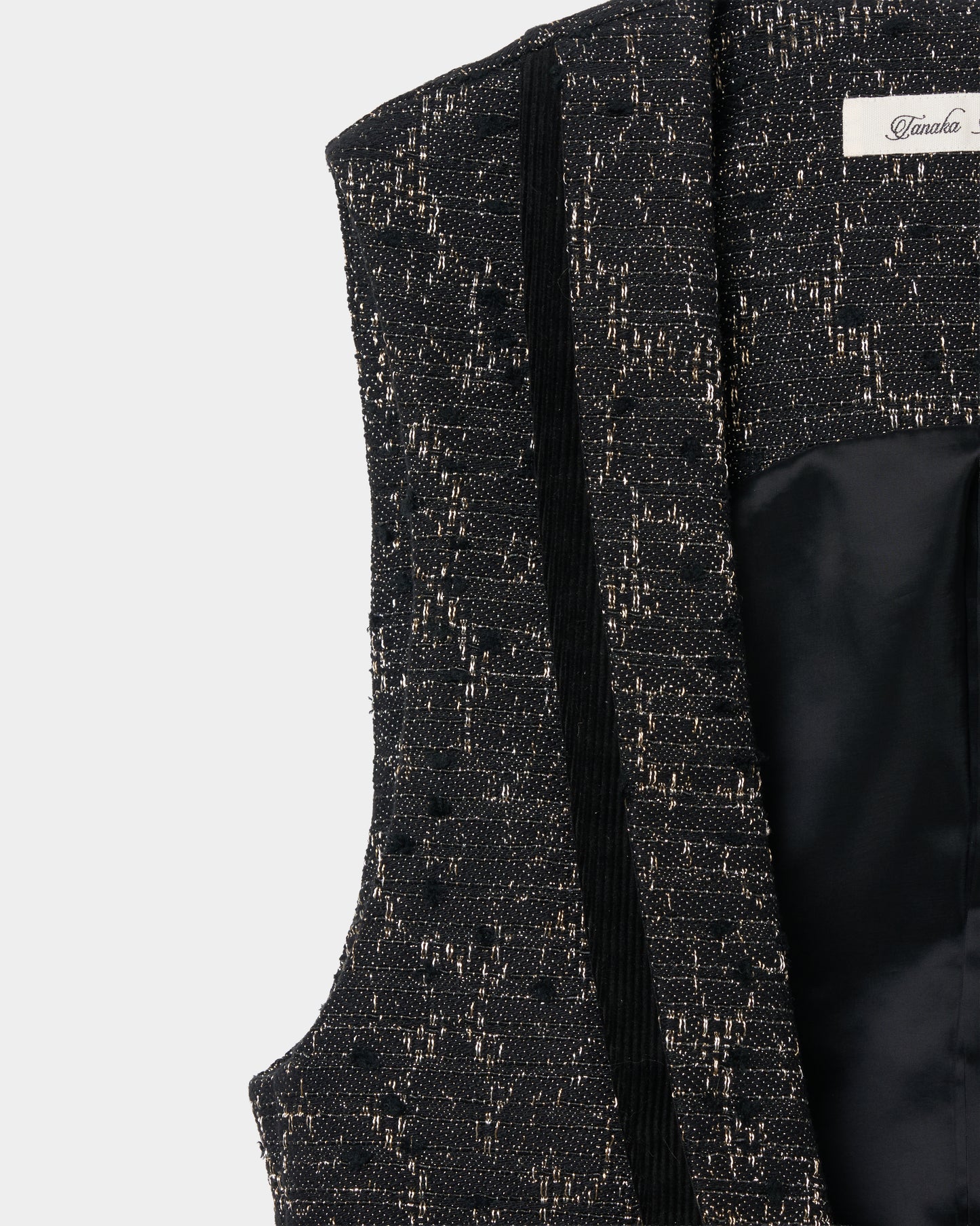 flower lame jacquard black vest【Delivery in September 2026】