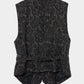 flower lame jacquard black vest【Delivery in September 2026】