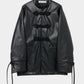 Black china button leather jacket【Delivery in September 2026】