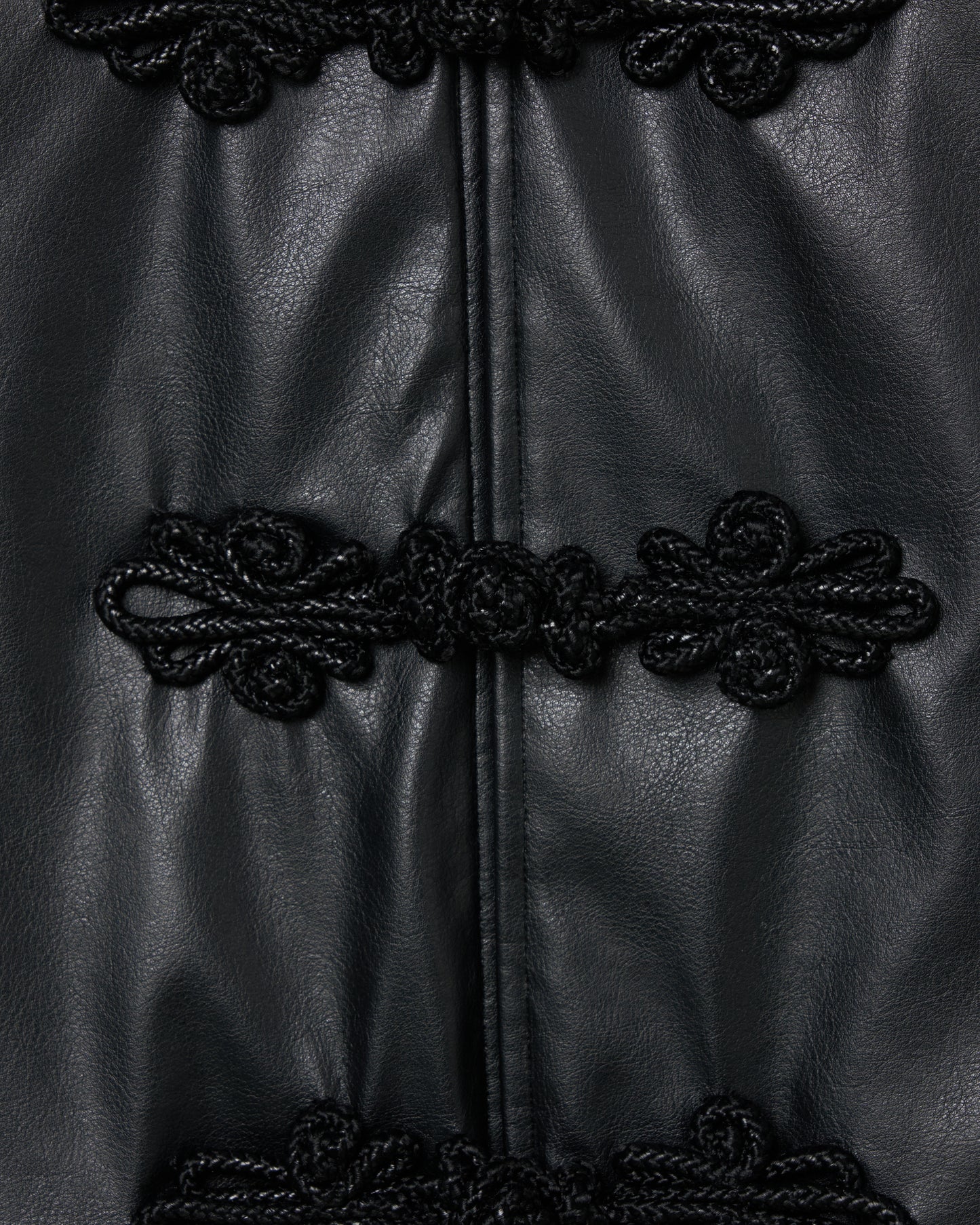 Black china button leather jacket【Delivery in September 2026】