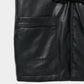 Black china button leather jacket【Delivery in September 2026】