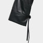 Black china button leather jacket【Delivery in September 2026】