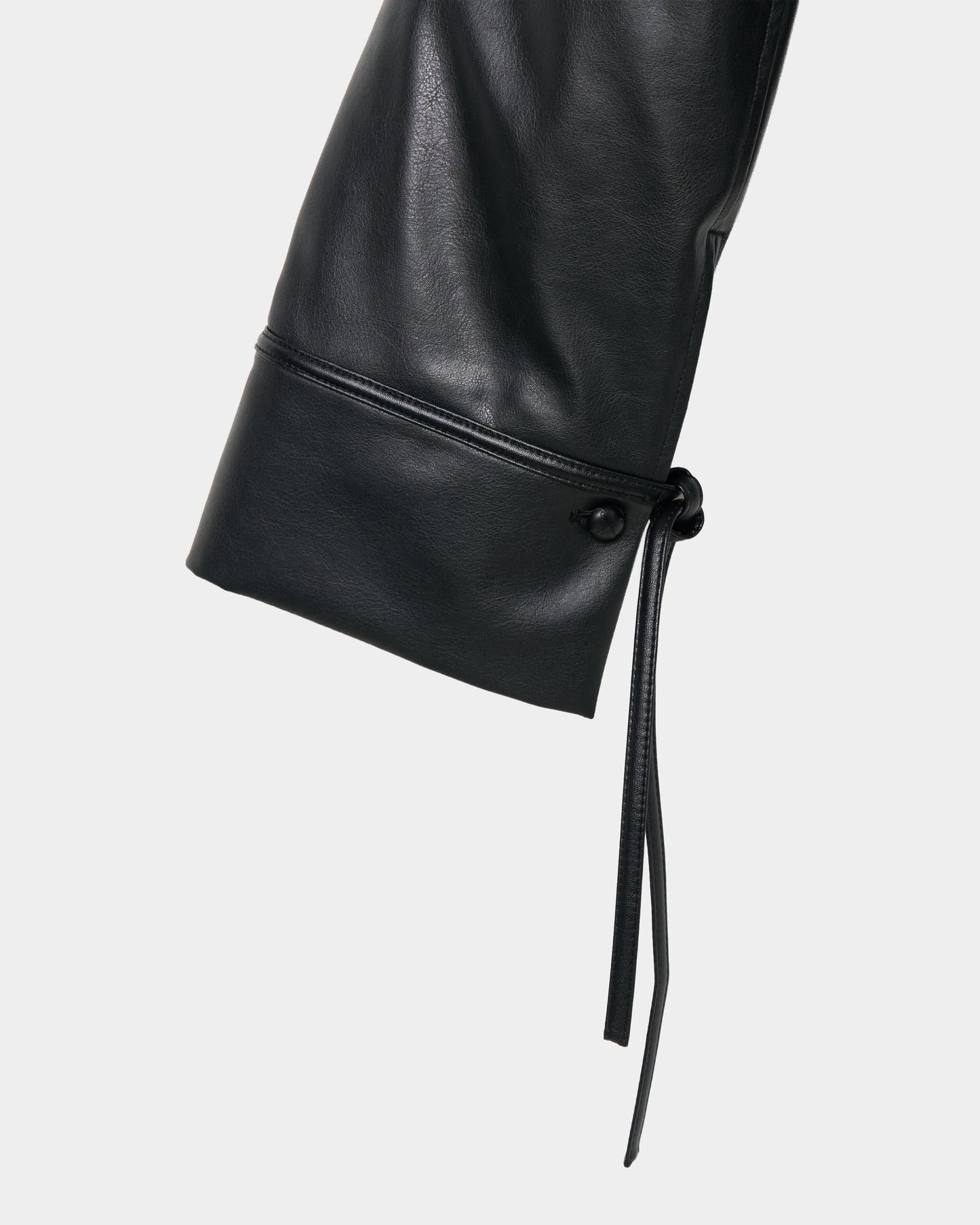 Black china button leather jacket【Delivery in September 2026】