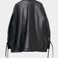 Black china button leather jacket【Delivery in September 2026】