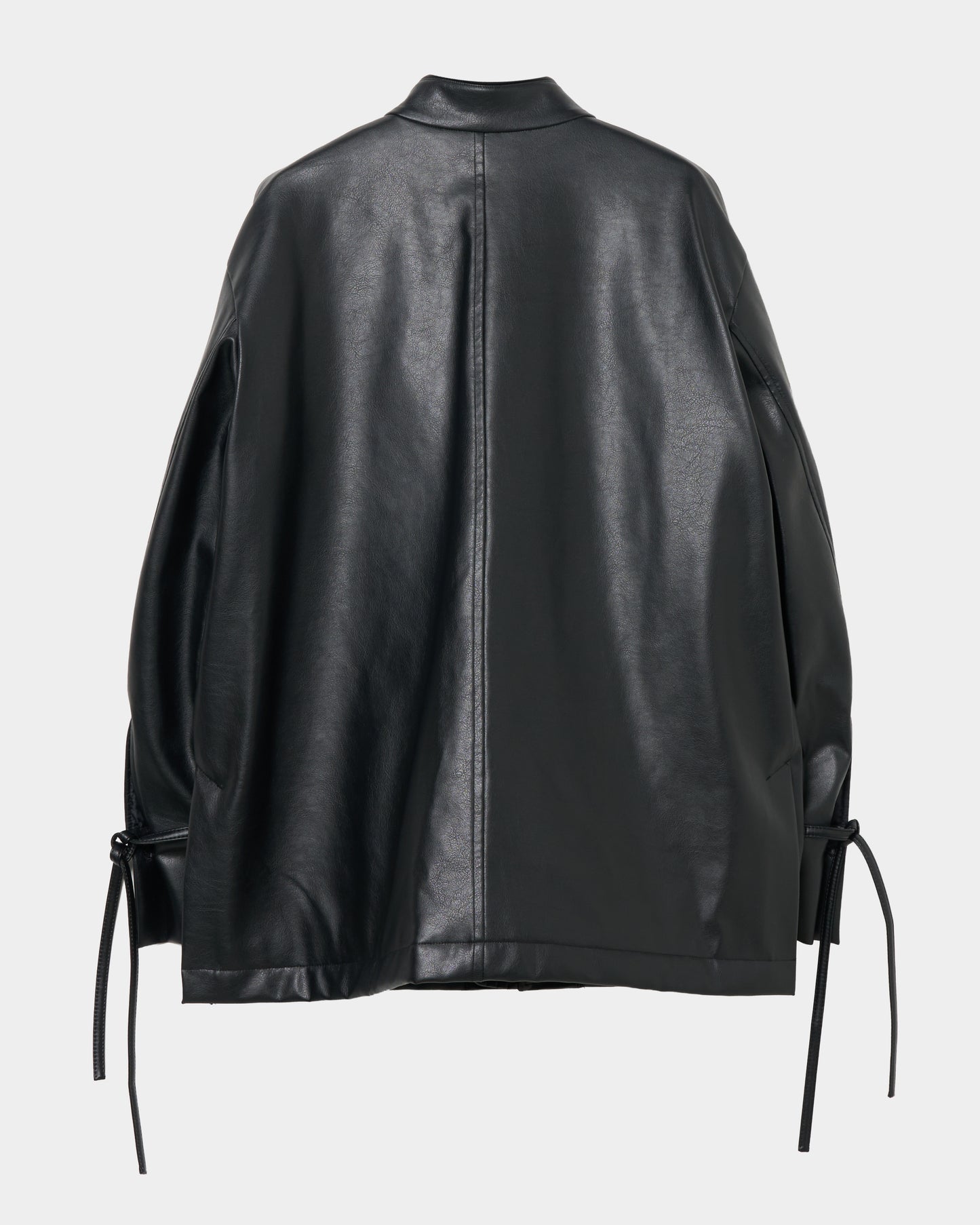 Black china button leather jacket【Delivery in September 2026】