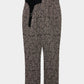 flower lame jacquard corduroy belt pants【Delivery in September 2026】