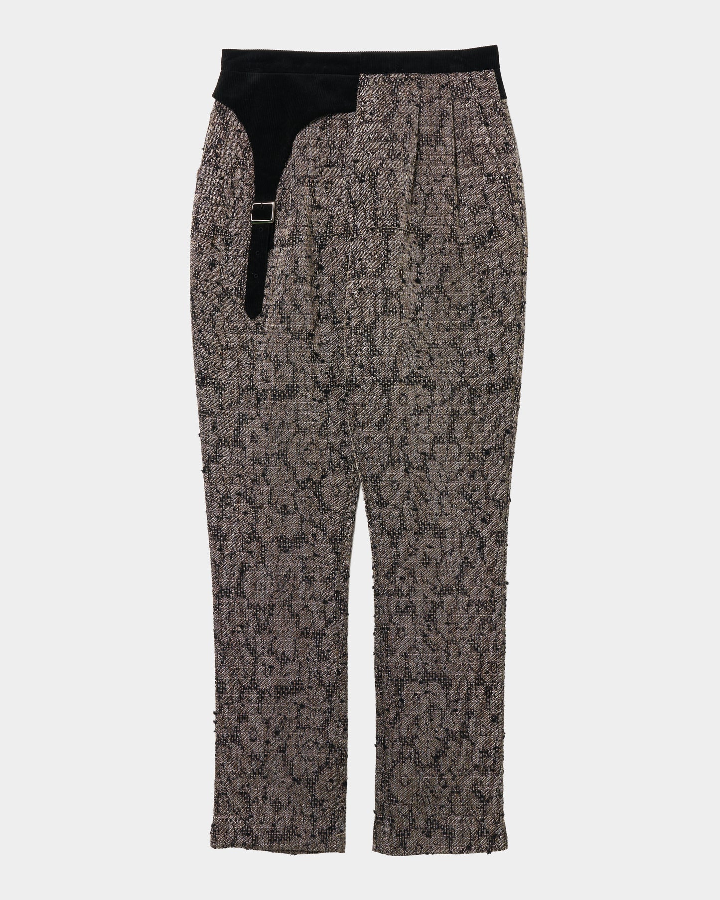 flower lame jacquard corduroy belt pants【Delivery in September 2026】