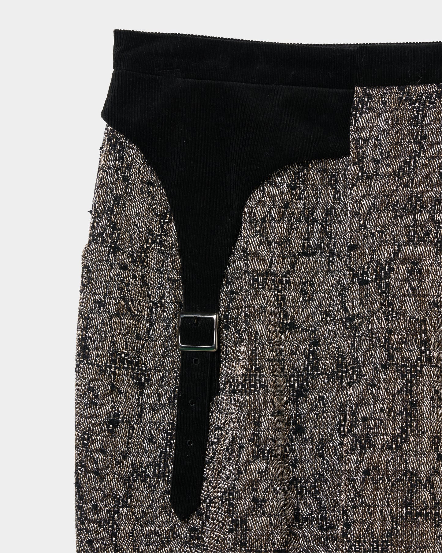 flower lame jacquard corduroy belt pants【Delivery in September 2026】