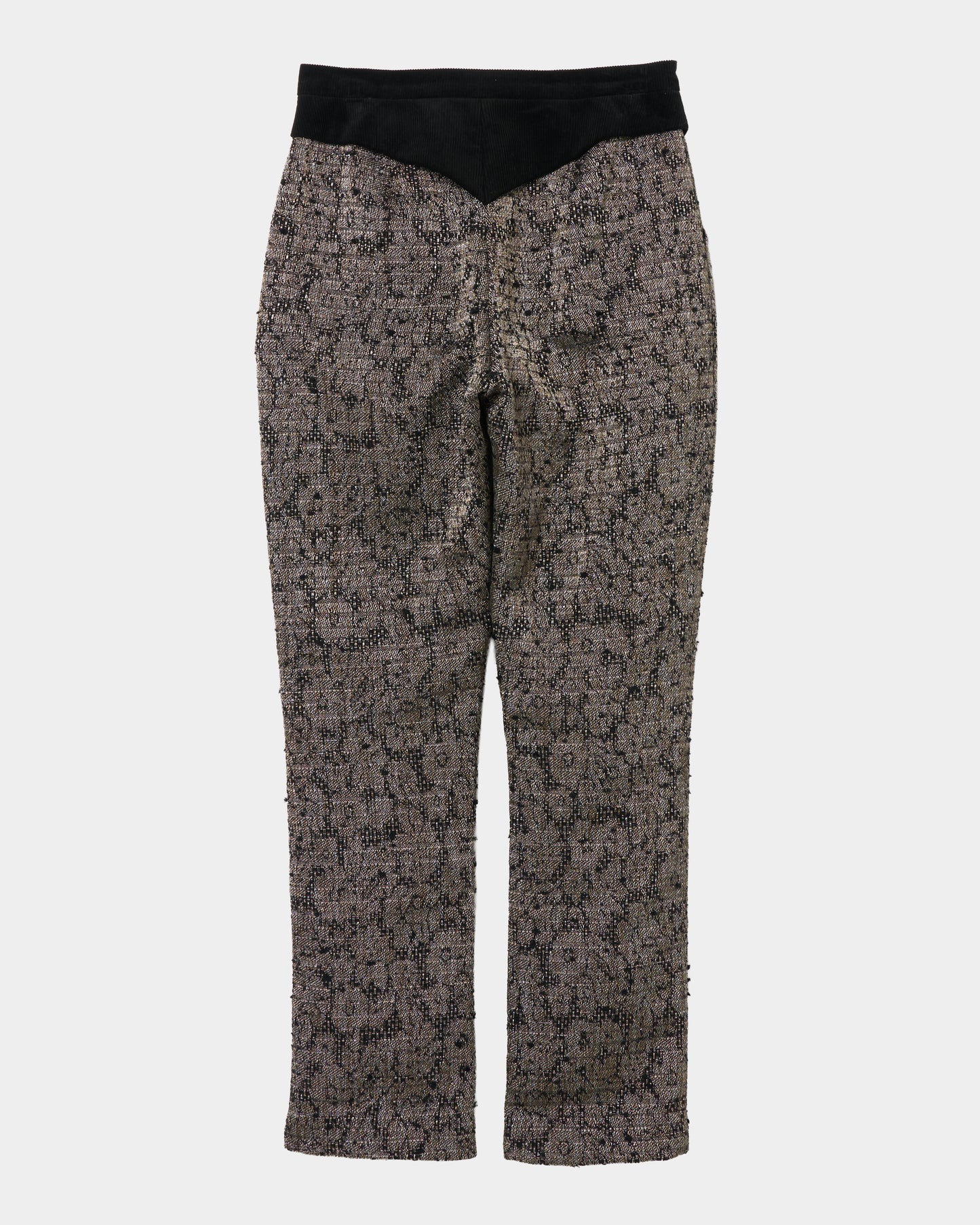 flower lame jacquard corduroy belt pants【Delivery in September 2026】