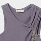 one-side drape gather tank top Mauve Gray【Delivery in June 2026】