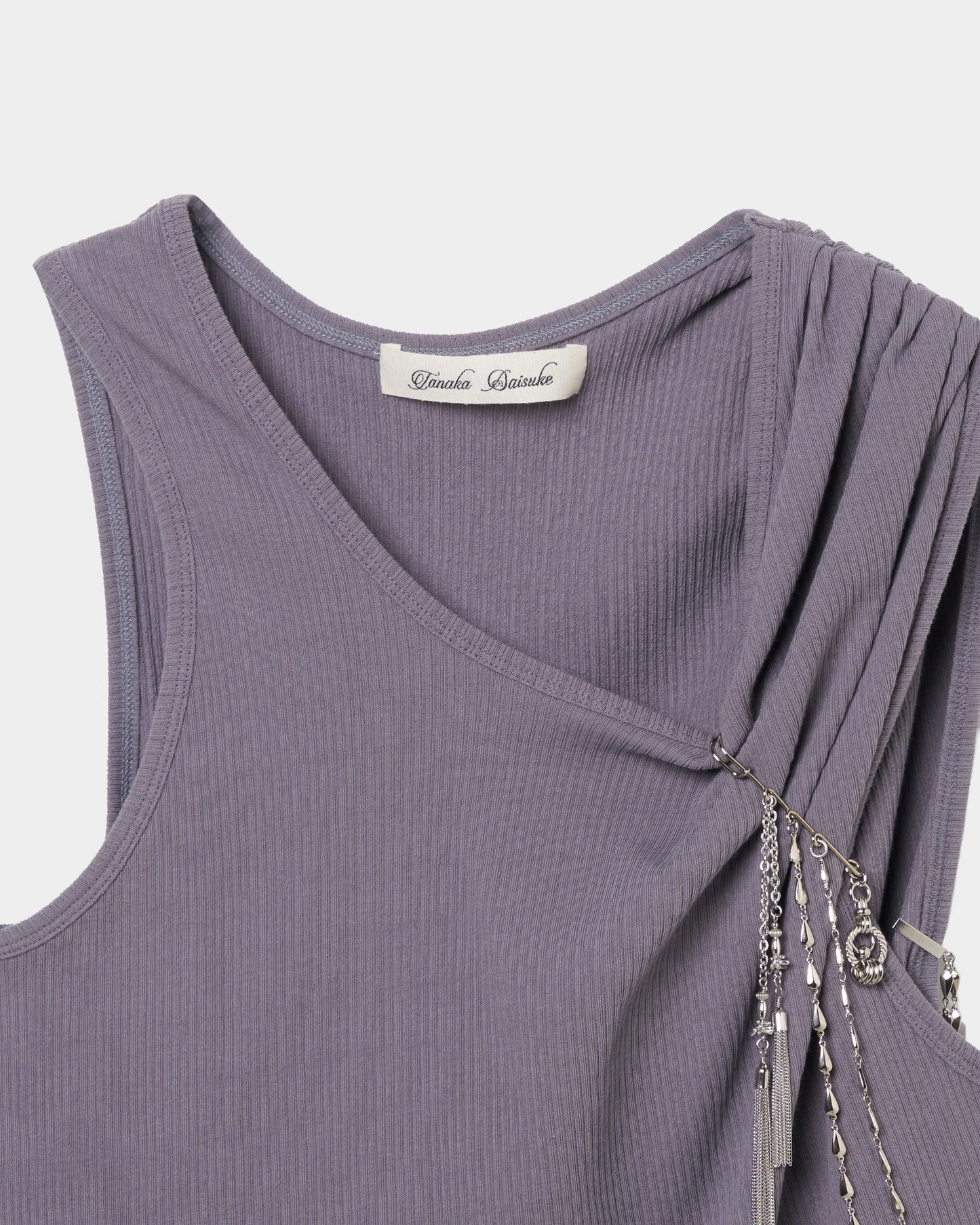 one-side drape gather tank top Mauve Gray【Delivery in June 2026】