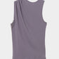 one-side drape gather tank top Mauve Gray【Delivery in June 2026】