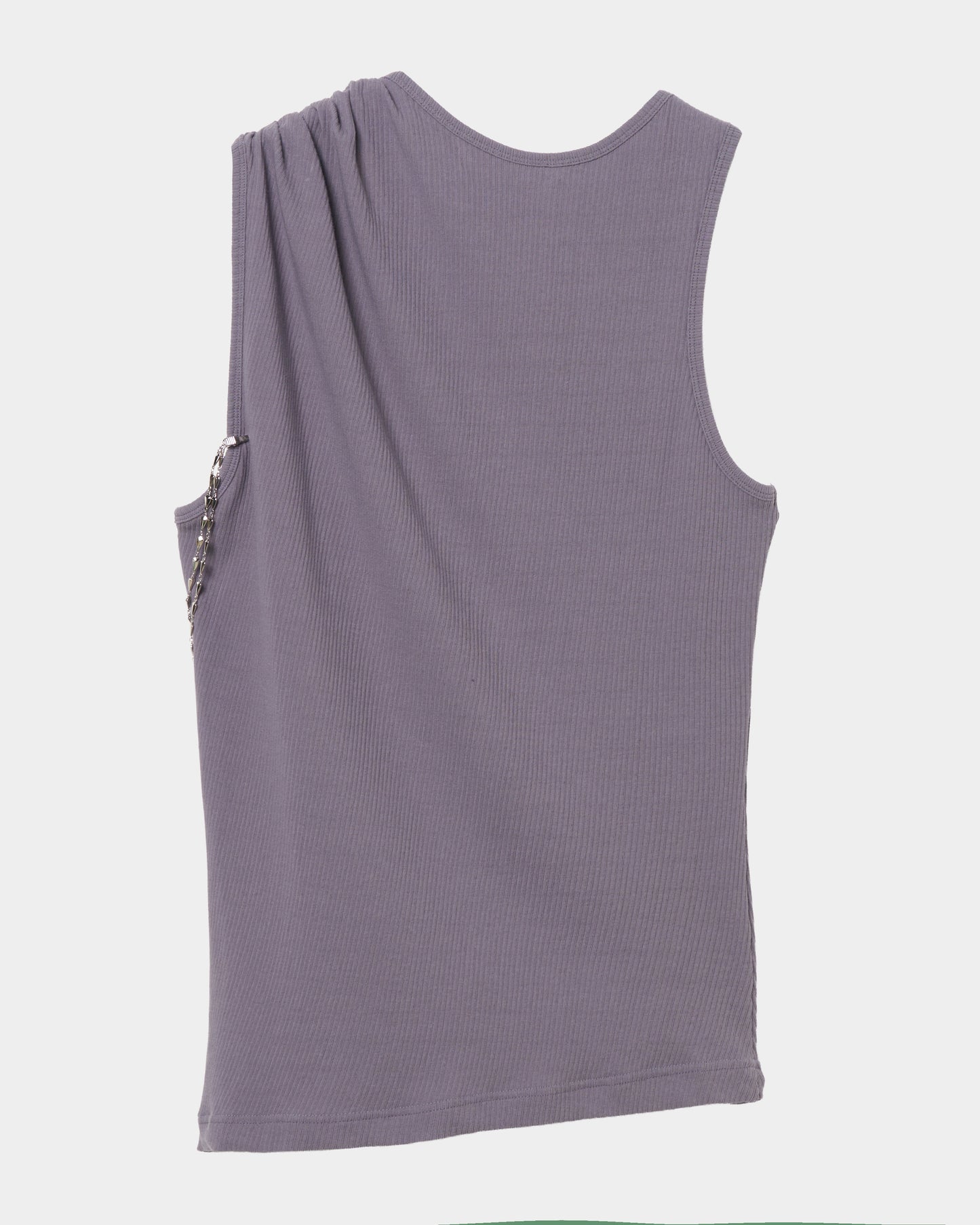 one-side drape gather tank top Mauve Gray【Delivery in June 2026】