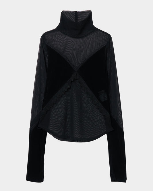 flocky tulle lace cross tops【Delivery in June 2026】