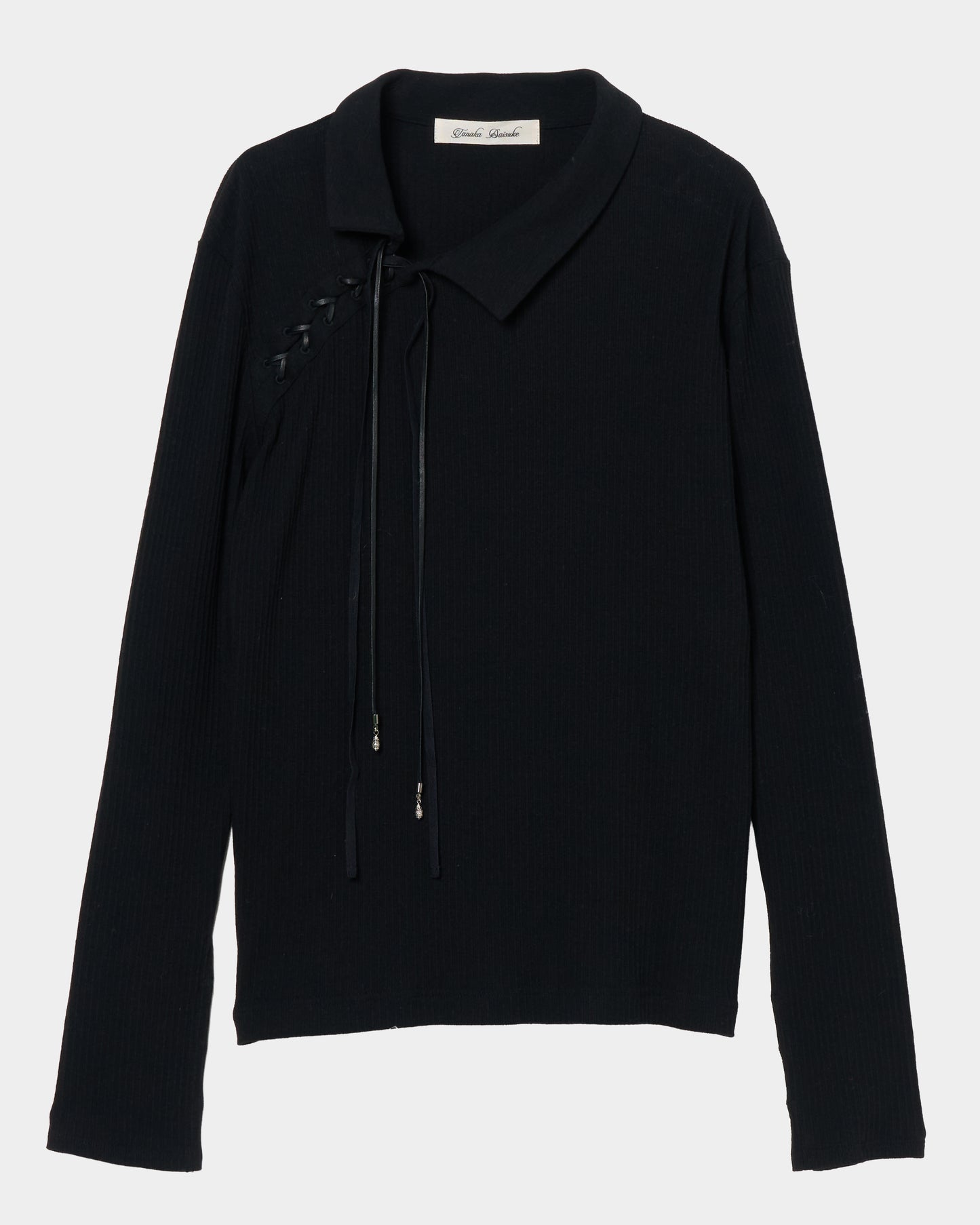 double ribbon lace up riv tops Black【Delivery in June 2026】