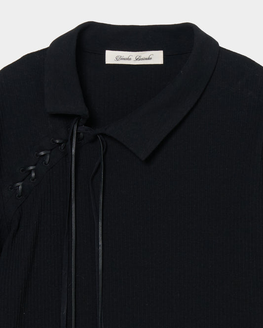 double ribbon lace up riv tops Black【Delivery in June 2026】