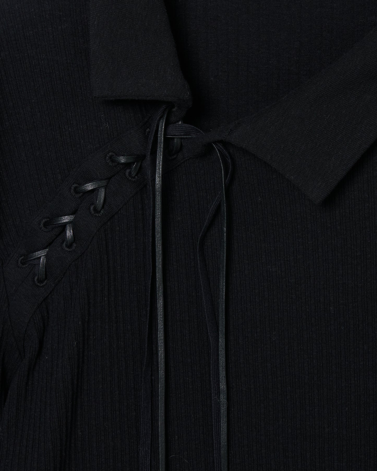 double ribbon lace up riv tops Black【Delivery in June 2026】