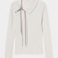 double ribbon lace up riv tops Stone white【Delivery in June 2026】