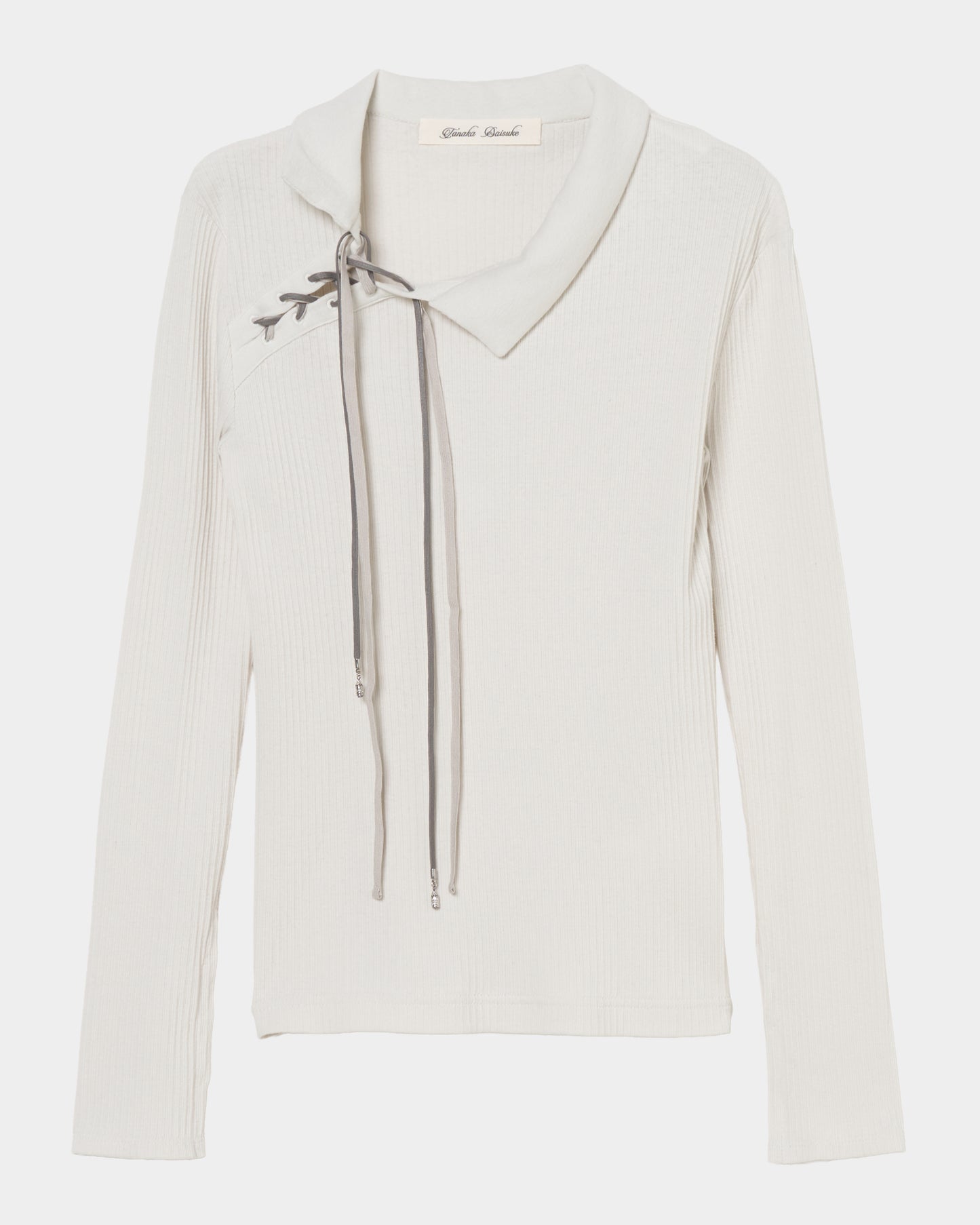 double ribbon lace up riv tops Stone white【Delivery in June 2026】